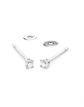 Boucles oreilles Diamants 0,15 ct Or blanc 750/1000ème