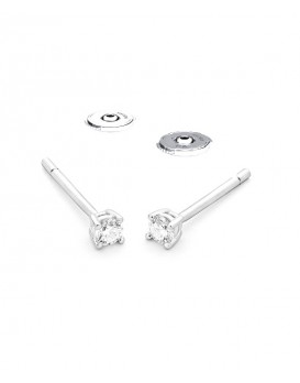 Boucles oreilles Diamants 0,20 ct Or blanc 750/1000ème