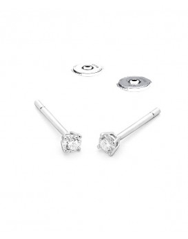 Boucles oreilles Diamants 0,22 ct Or blanc 750/1000ème