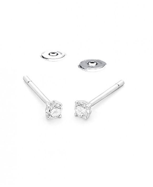 Boucles oreilles Diamants 0,40 ct Or blanc 750/1000ème