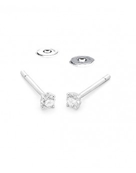 Boucles oreilles Diamants 0,40 ct Or blanc 750/1000ème