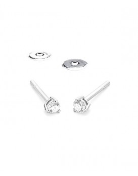 Boucles oreilles Diamants 0,15 ct Or blanc 750/1000ème