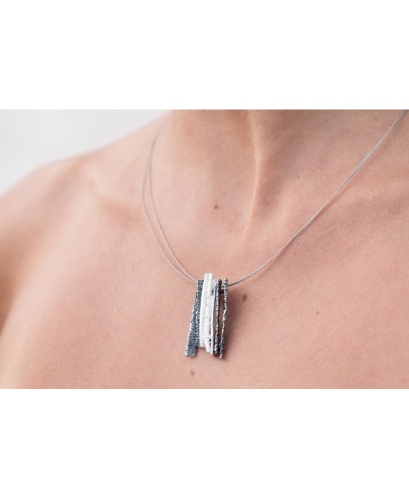 Pendentif argent brut ARIOR Barcelona 1172880-XMU Collection Fusio