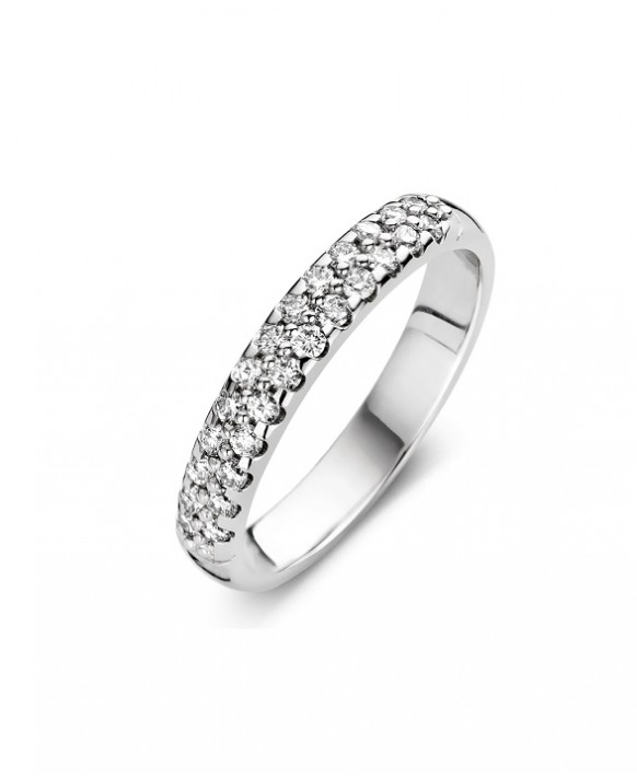 STELLA, Alliance or blanc 750/1000ème et diamants