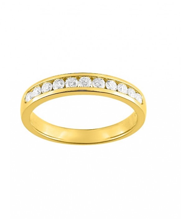 LAURE, Alliance or jaune 750/1000ème et diamants 0,40 ct