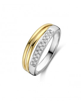 CELIA, Bague bicolore Or  750/1000ème et diamants 0,10 carats