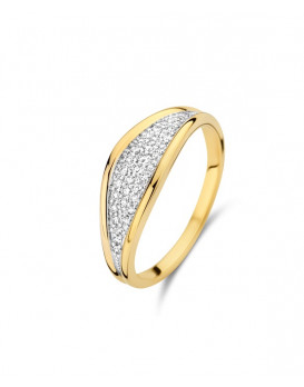 SOLENE, Bague bicolore Or  750/1000ème et diamants 0,19 carats