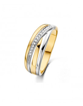 ELORA, Bague bicolore Or  750/1000ème et diamants 0,04 carats