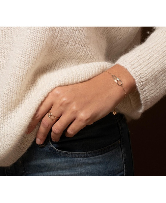 Bracelet plaqué or et diamant LA GARCONNE 26300014, Collection Délicate Entrevue