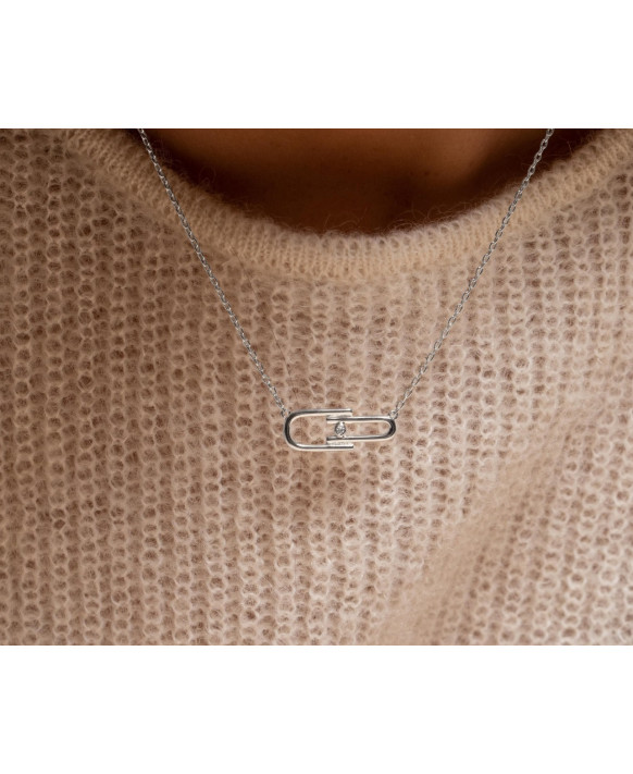 Collier argent et diamant LA GARCONNE 20700017, Collection Délicate Entrevue