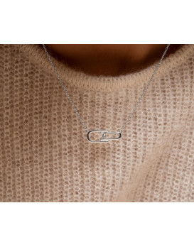 Collier argent et diamant LA GARCONNE 20700017, Collection Délicate Entrevue