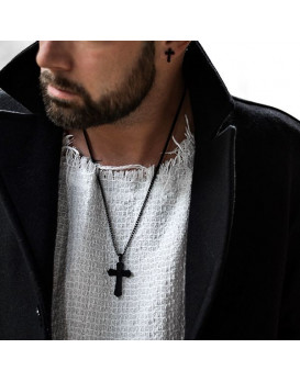Collier et croix homme acier  MONOMANIA 50591