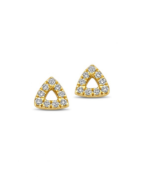 Boucles oreilles Diamants 0,05 ct Or jaune 750/1000ème