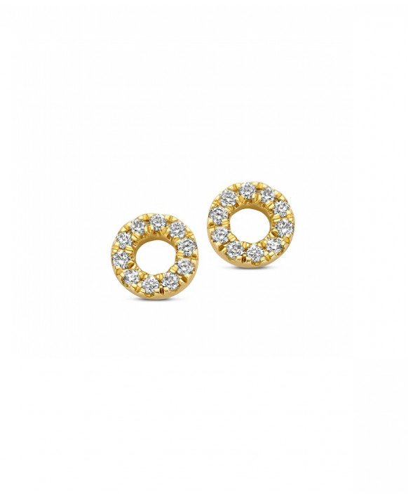 Boucles oreilles Diamants 0,06 ct Or jaune 750/1000ème