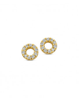Boucles oreilles Diamants 0,06 ct Or jaune 750/1000ème