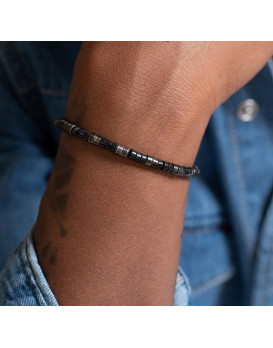 JOSH, Bracelet homme cuir, acier  PHEBUS 35-1132