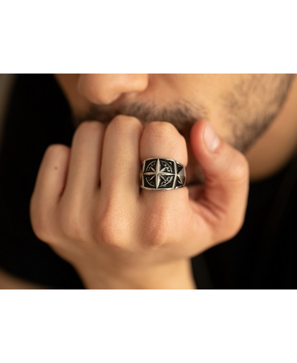 bague COMPAS  homme acier PHEBUS 15-0375