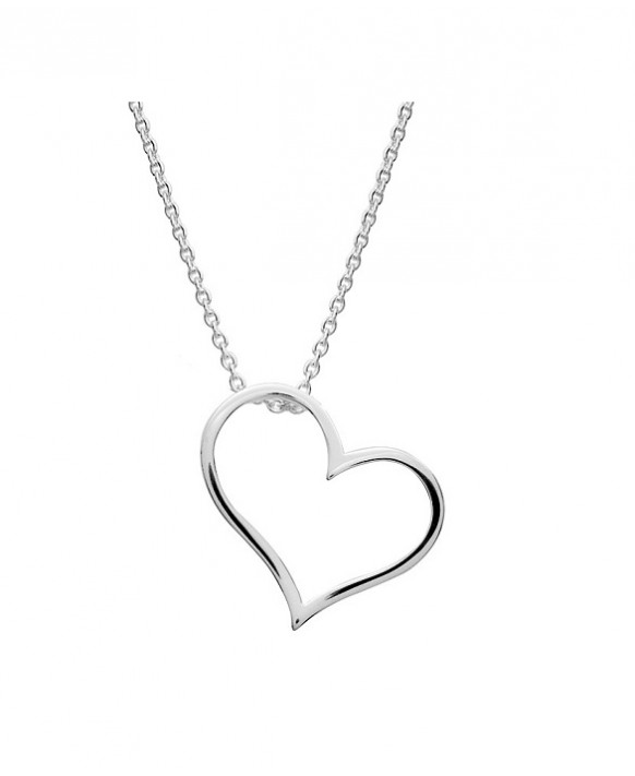 Collier argent et  motif coeur