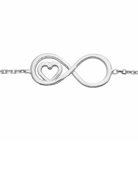 Bracelet argent  motif infini et coeur