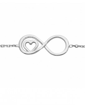 Bracelet argent  motif infini et coeur