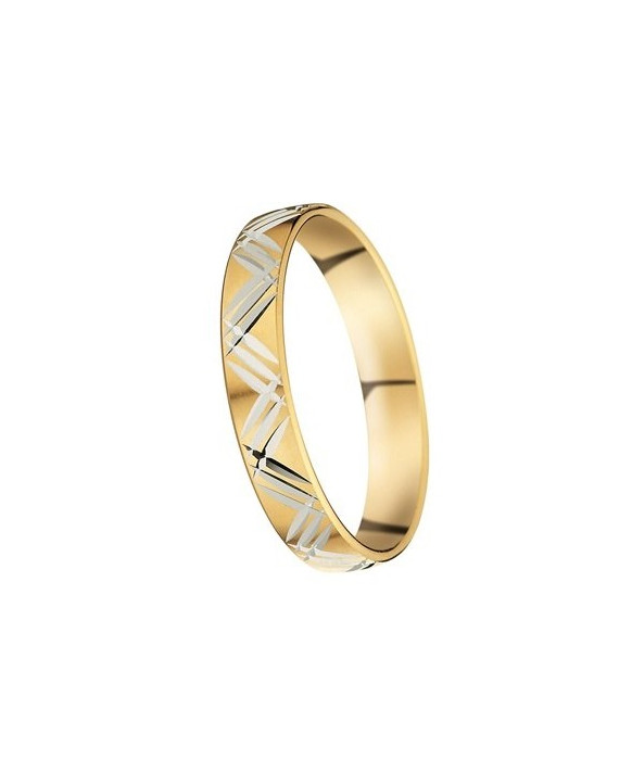 SIMON, Alliance  or jaune 750/1000ème motifs rhodiés