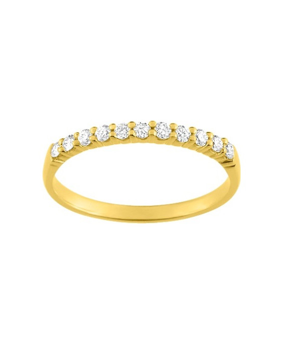 JULIE, Alliance or jaune 750/1000ème et diamants 0,20 ct