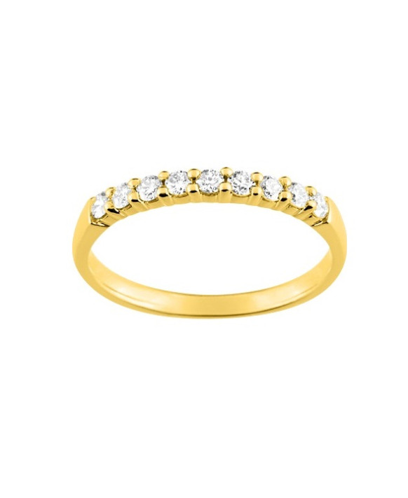 JULIE, Alliance or jaune 750/1000ème et diamants 0,23 ct