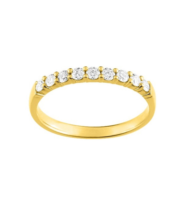 JULIE, Alliance or jaune 750/1000ème et diamants 0,30 ct