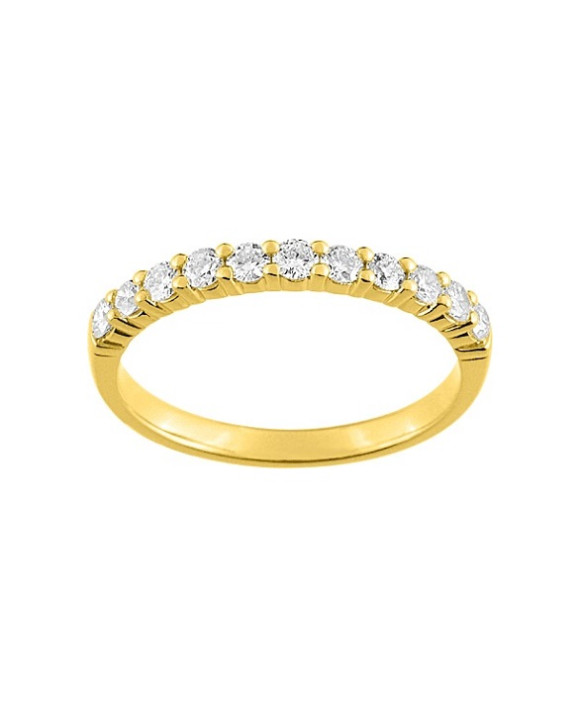 JULIE, Alliance or jaune 750/1000ème et diamants 0,40 ct