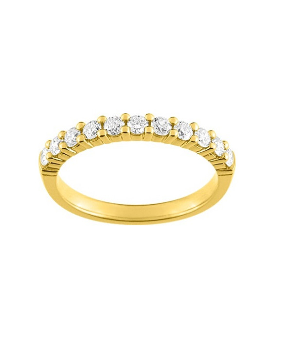 JULIE, Alliance or jaune 750/1000ème et diamants 0,50 ct