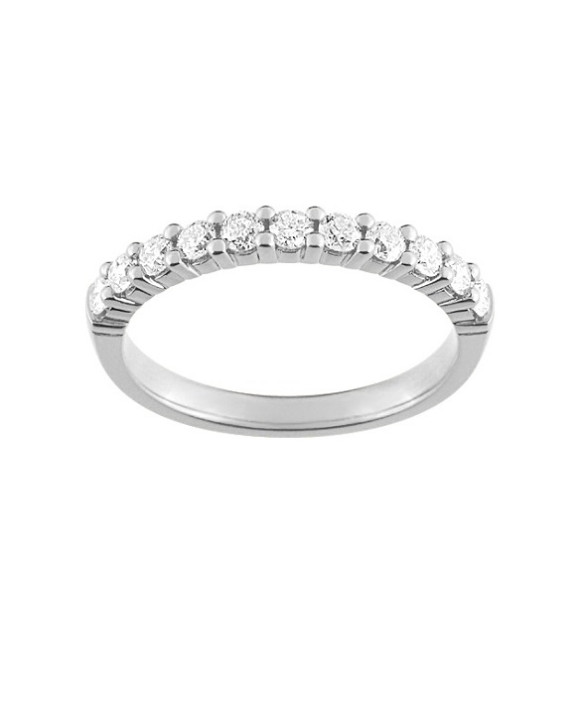 JULIE, Alliance or blanc 750/1000ème et diamants 0,50 ct