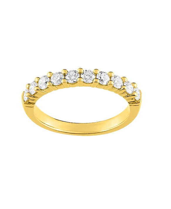 JULIE, Alliance or jaune 750/1000ème et diamants 0,65 ct