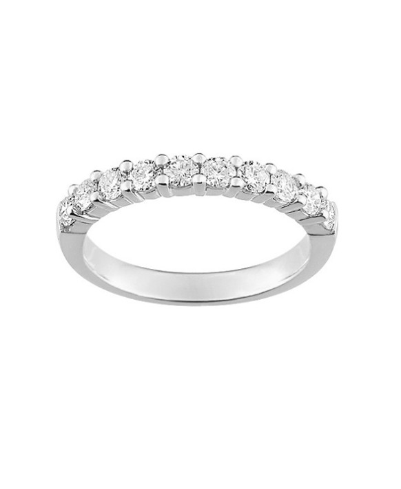 JULIE, Alliance or blanc 750/1000ème et diamants 0,65 ct