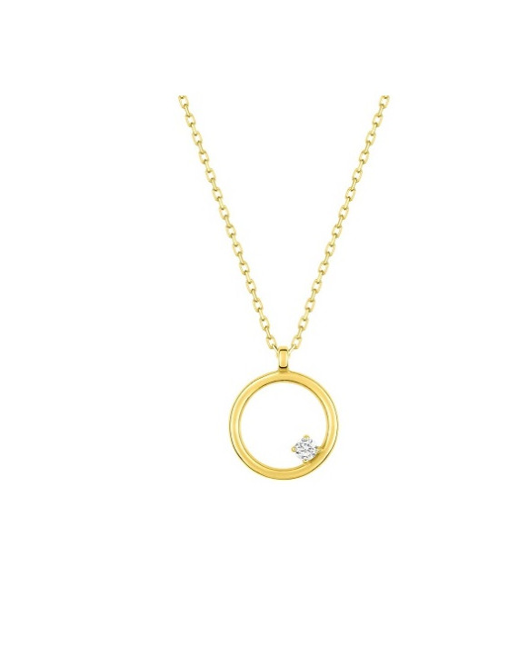 Collier pendentif  oxyde de zirconium Or jaune 375/1000ème