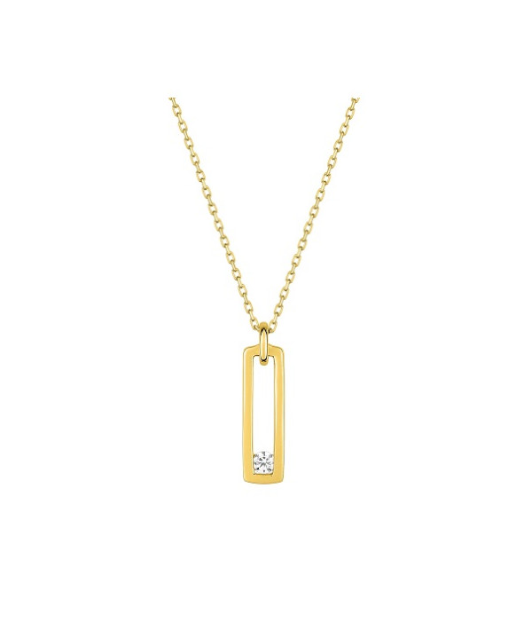 Collier pendentif  oxyde de zirconium Or jaune 375/1000ème