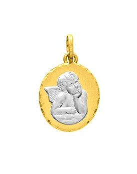 Médaille ovale Ange de Raphaël or 750/1000ème