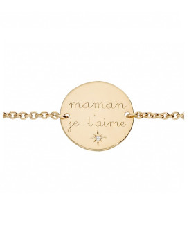 Bracelet plaqué or ''Maman je t'aime''