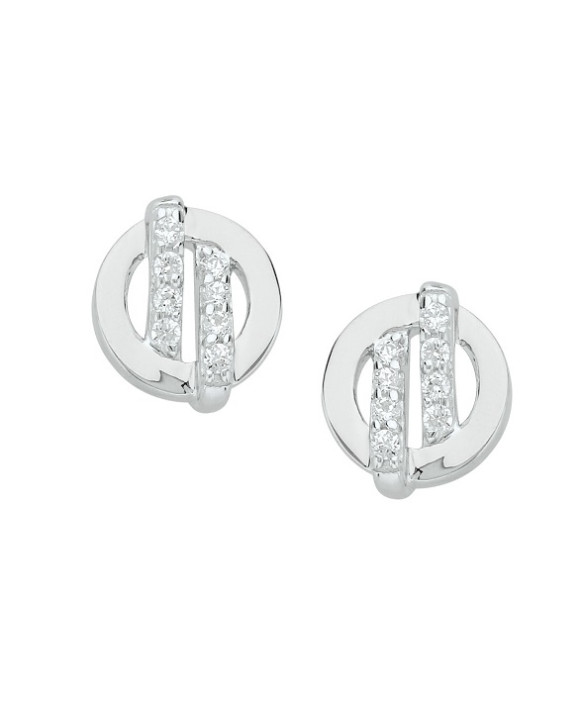 Boucles d'oreilles argent et oxydes de zirconium