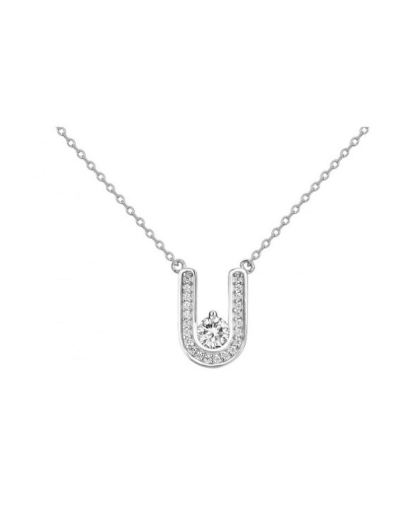 Collier argent et oxydes de zirconium