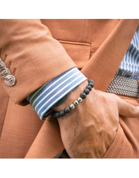 Bracelet homme  acier et lave MONOMANIA 45182