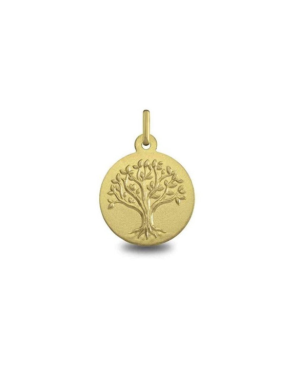 Médaille ronde Arbre de Vie or jaune 750/1000ème