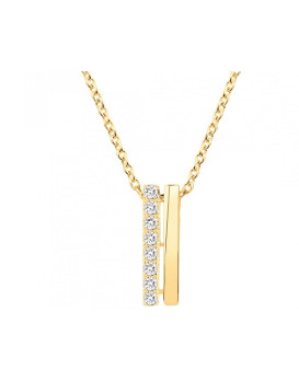 Collier plaqué or et pendentif oxydes de zirconium