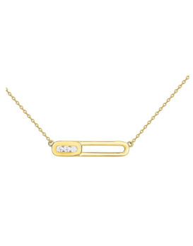 Collier plaqué or et pendentif oxydes de zirconium