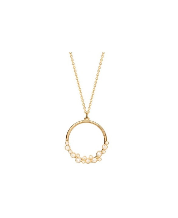 Collier plaqué or et croix sertie d'oxydes de zirconium