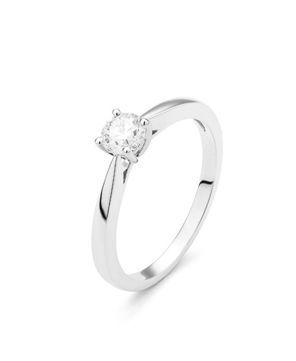 Bague Solitaire Diamant  0,40 ct Or blanc 750/1000ème