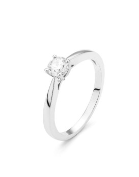 Bague Solitaire Diamant  0,40 ct Or blanc 750/1000ème
