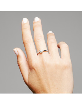 Bague Solitaire Diamant  0,50 ct Or blanc 750/1000ème
