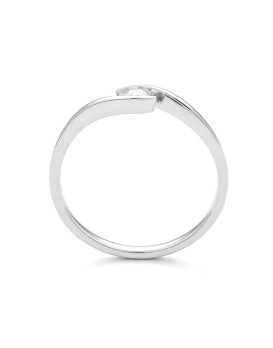 Bague Solitaire Diamant  0,05 ct Or blanc 750/1000ème