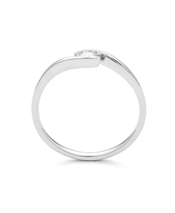 Bague Solitaire Diamant  0,15 ct Or blanc 750/1000ème