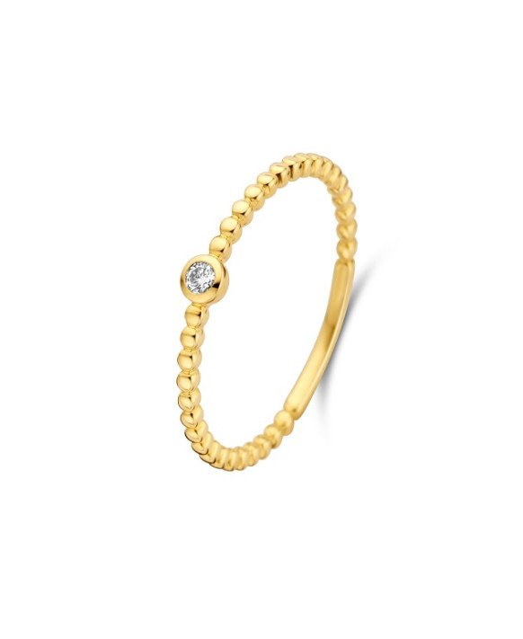 Bague Solitaire Diamant  0,04 ct Or jaune 750/1000ème